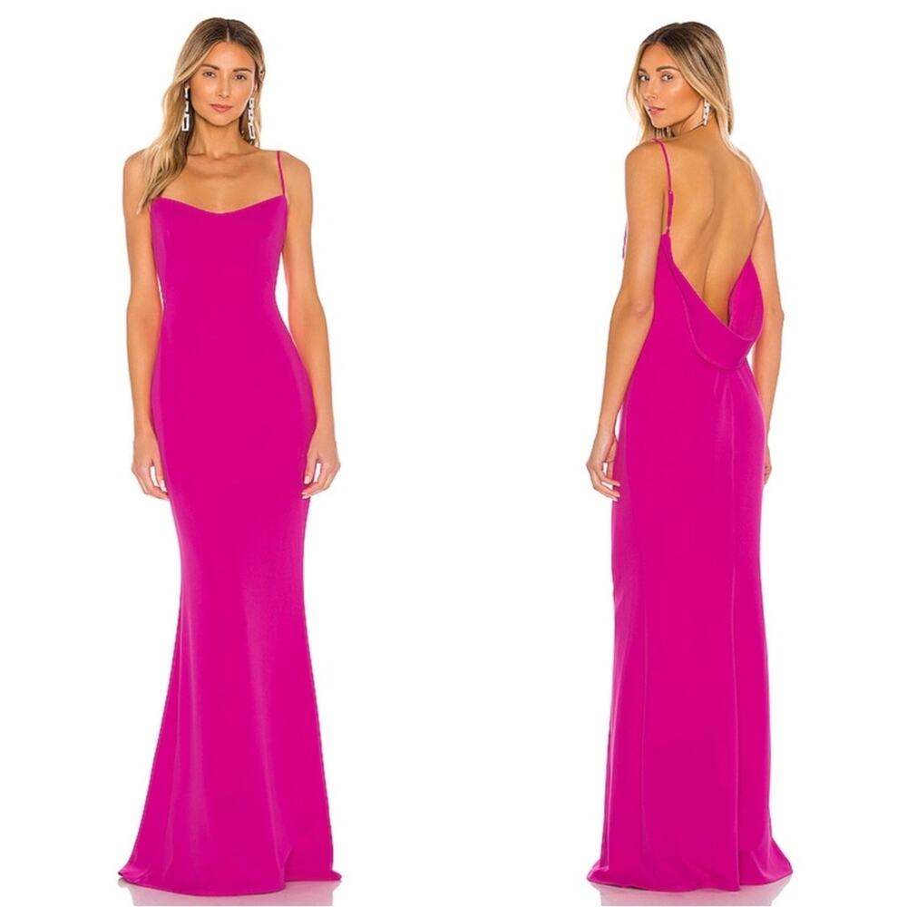 Katie May Fuchsia Pink Cowl Back Maxi Dress